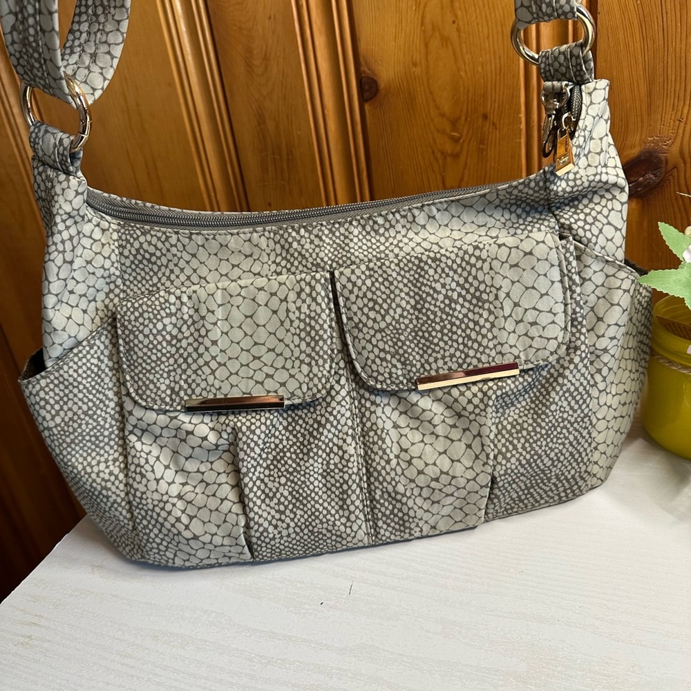 Travelon Gray Snake Print Crossbody Bag